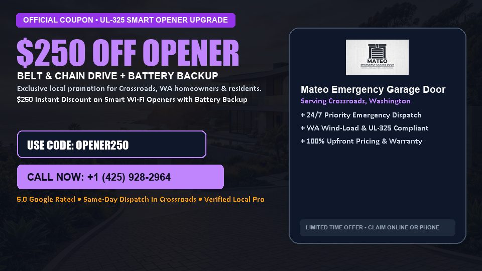 Mateo Emergency Garage Door $250 OFF Premium LiftMaster Opener Installation